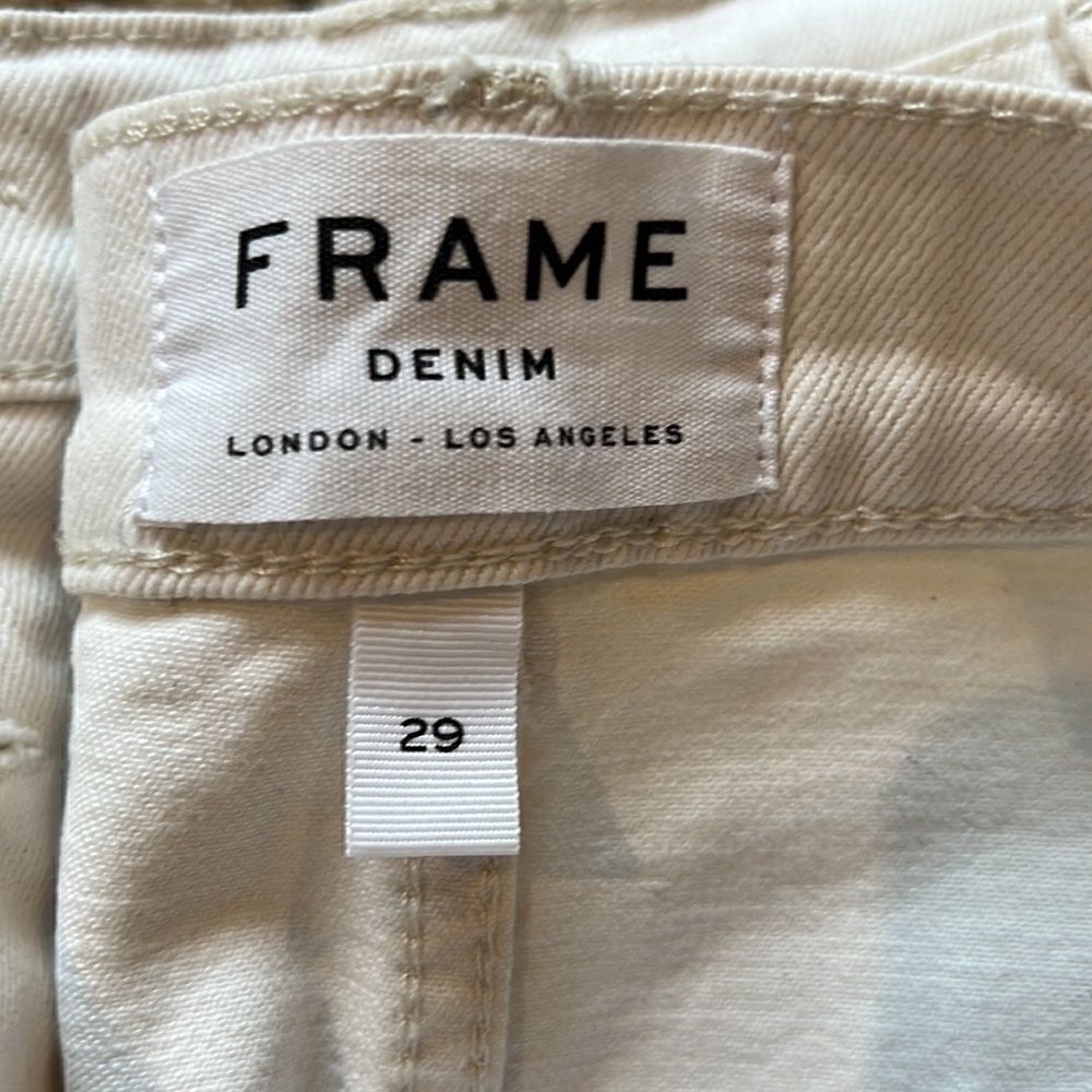 Frame Denim White Button Front Boot Skirt - image 4